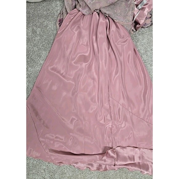 Laundry Shelli Segal Floral Maxi Dress Silk Blend Vintage Y2K Pink Women’s Sz 2 - Picture 6 of 13